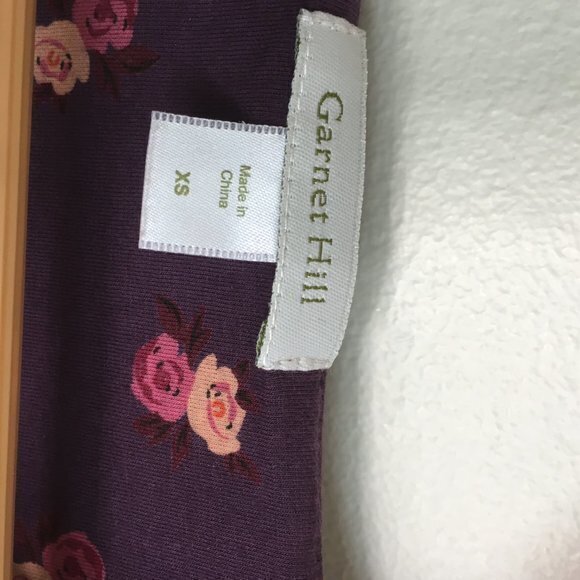 Garnet Hill Knit Floral Print V Neck Empire Waist Midi Dress 3/4 Sleeve … - Picture 2 of 4